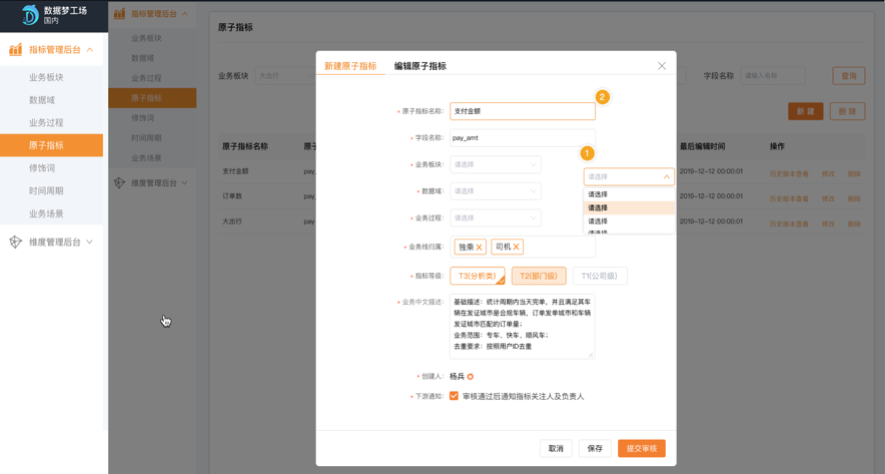 指标定义